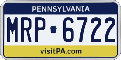 PA license plate MRP6722