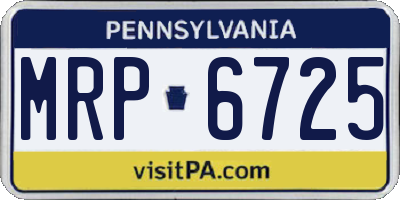 PA license plate MRP6725