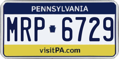 PA license plate MRP6729