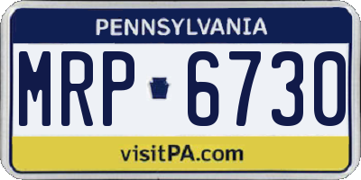 PA license plate MRP6730