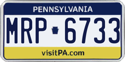 PA license plate MRP6733