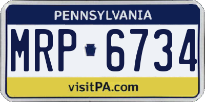 PA license plate MRP6734