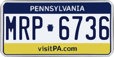 PA license plate MRP6736