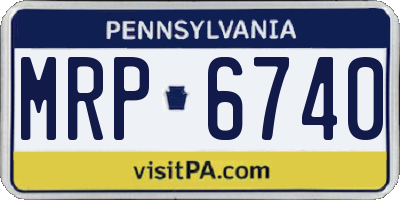 PA license plate MRP6740