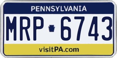 PA license plate MRP6743
