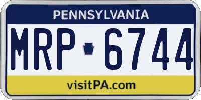 PA license plate MRP6744