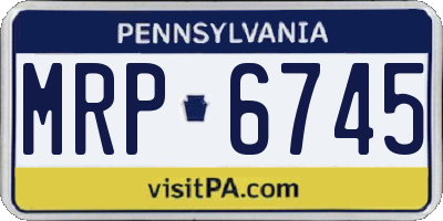 PA license plate MRP6745