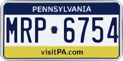 PA license plate MRP6754