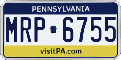 PA license plate MRP6755