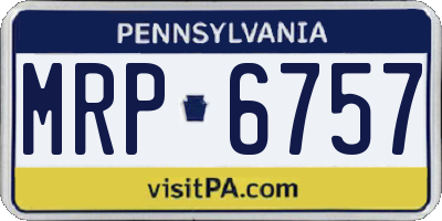 PA license plate MRP6757