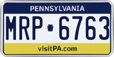 PA license plate MRP6763