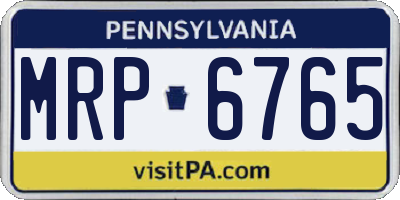 PA license plate MRP6765