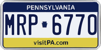 PA license plate MRP6770