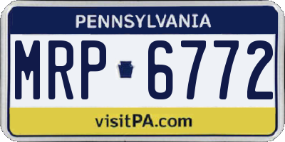 PA license plate MRP6772
