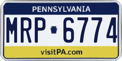 PA license plate MRP6774