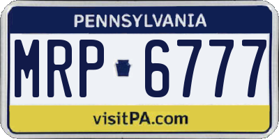 PA license plate MRP6777