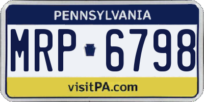 PA license plate MRP6798