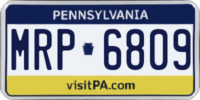 PA license plate MRP6809