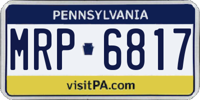PA license plate MRP6817