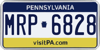 PA license plate MRP6828