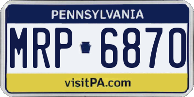 PA license plate MRP6870