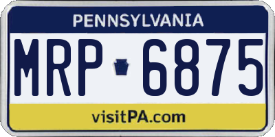 PA license plate MRP6875