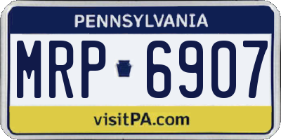 PA license plate MRP6907