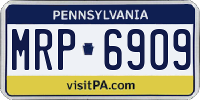 PA license plate MRP6909