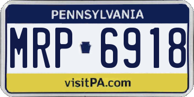 PA license plate MRP6918