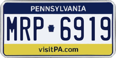 PA license plate MRP6919