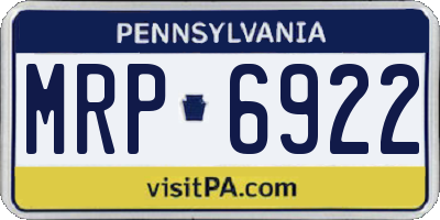 PA license plate MRP6922