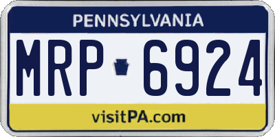 PA license plate MRP6924