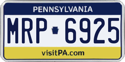 PA license plate MRP6925