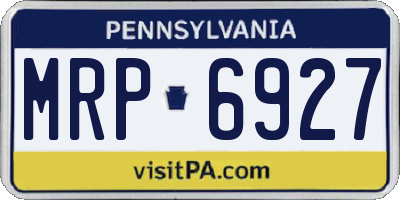 PA license plate MRP6927