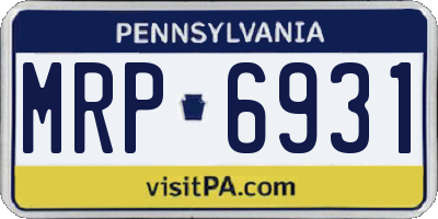 PA license plate MRP6931