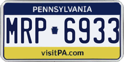 PA license plate MRP6933