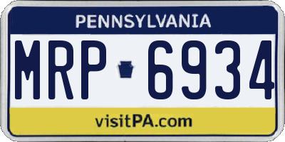 PA license plate MRP6934