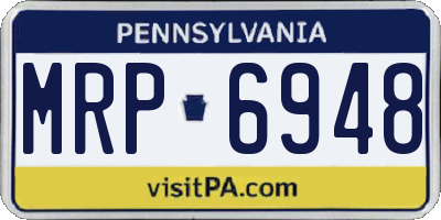 PA license plate MRP6948