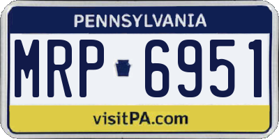 PA license plate MRP6951