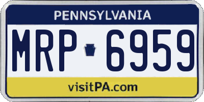 PA license plate MRP6959