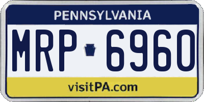 PA license plate MRP6960