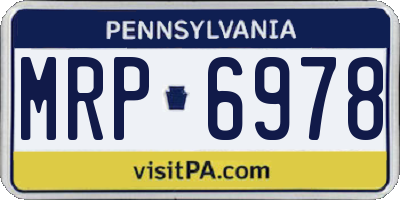 PA license plate MRP6978