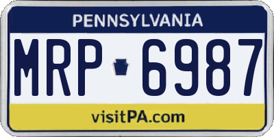 PA license plate MRP6987