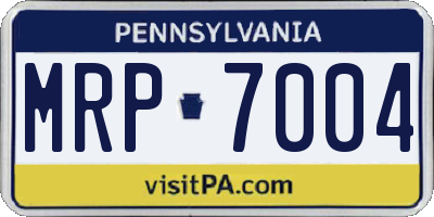 PA license plate MRP7004