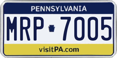 PA license plate MRP7005