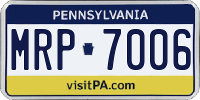 PA license plate MRP7006