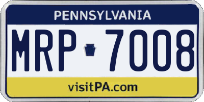 PA license plate MRP7008
