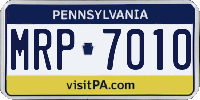 PA license plate MRP7010