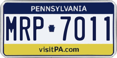 PA license plate MRP7011