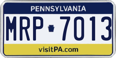 PA license plate MRP7013